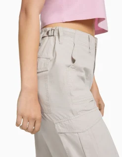 FEMME BERSHKA Vêtements*Pantalon straight cargo réglable