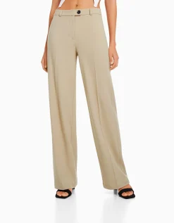 FEMME BERSHKA Basiques*Pantalon tailoring wide leg passants