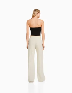 FEMME BERSHKA Tailleurs*Pantalon tailoring wide leg passants