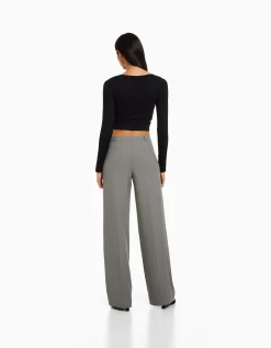 FEMME BERSHKA Pantalons*Pantalon tailoring wide leg passants