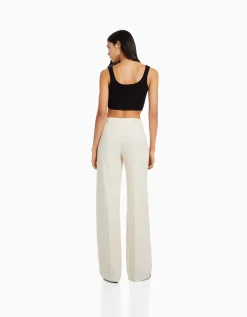 FEMME BERSHKA Pantalons*Pantalon tailoring wide leg passants