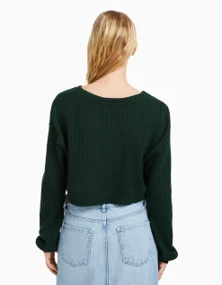 FEMME BERSHKA Maille*Pull à col en V