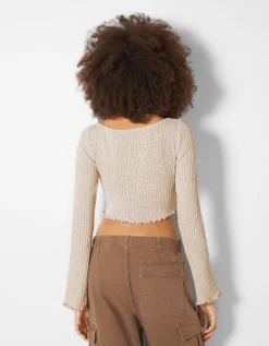 FEMME BERSHKA Maille*Pull bord-côte