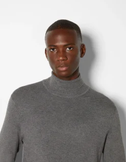 HOMME BERSHKA Pulls et gilets*Pull bord-côte col roulé
