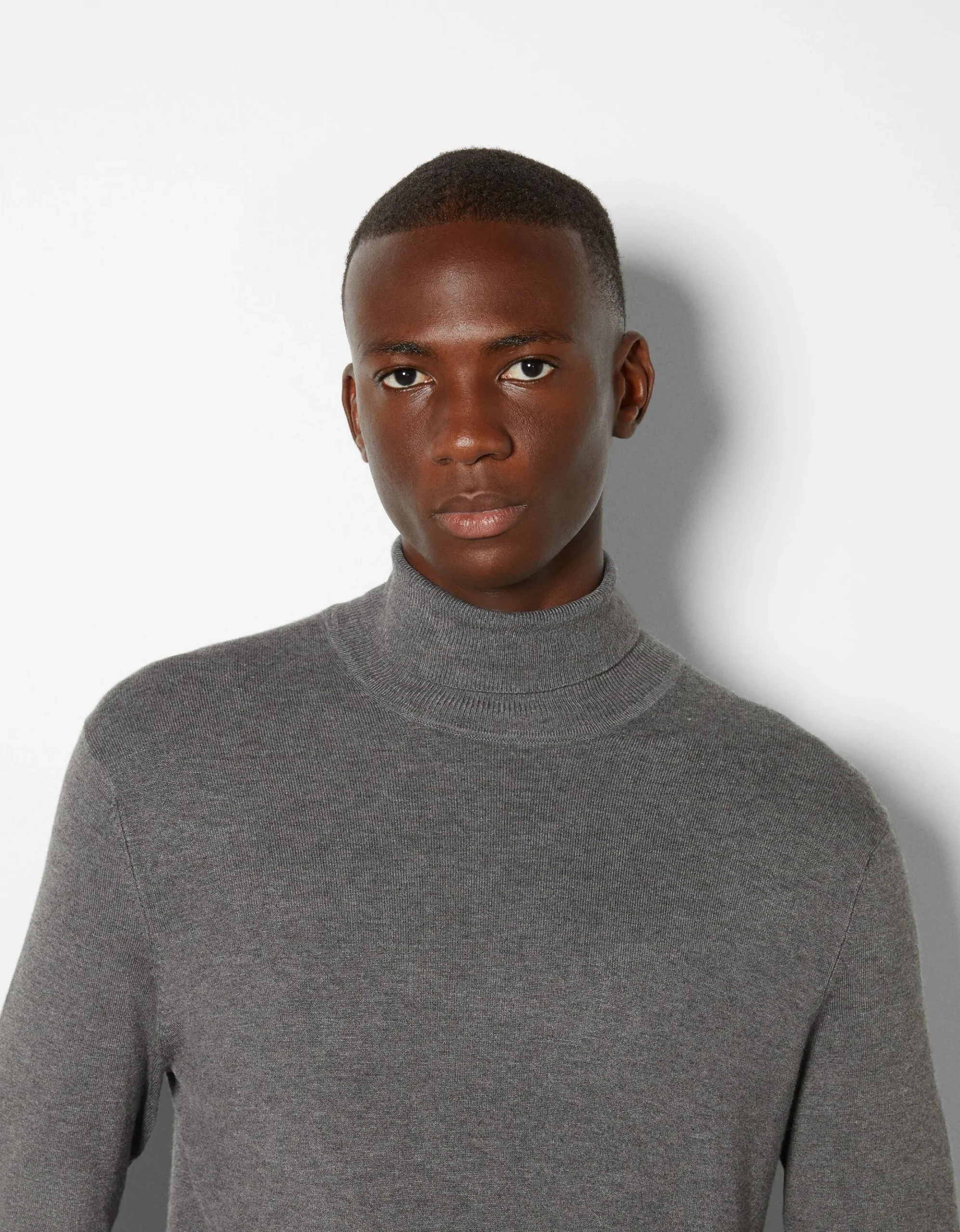 HOMME BERSHKA Pulls et gilets*Pull bord-côte col roulé