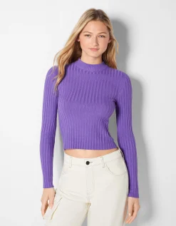 FEMME BERSHKA Pulls*Pull bord-côte col roulé