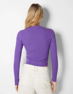 FEMME BERSHKA Pulls*Pull bord-côte col roulé