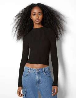 FEMME BERSHKA Pulls*Pull bord-côte col roulé