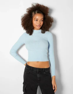 FEMME BERSHKA Pulls*Pull bord-côte col roulé