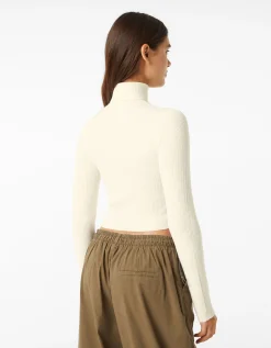 FEMME BERSHKA Maille*Pull bord-côte col roulé