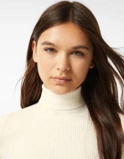 FEMME BERSHKA Maille*Pull bord-côte col roulé