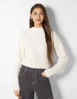 FEMME BERSHKA Maille*Pull col montant chenille