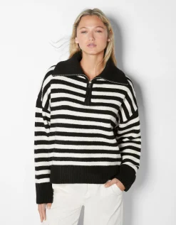 FEMME BERSHKA BSK Teen*Pull col montant fermeture éclair