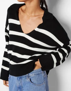 FEMME BERSHKA Maille*Pull col polo