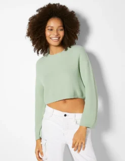 FEMME BERSHKA Maille*Pull col rond