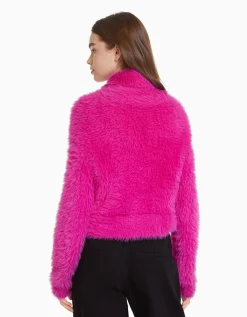 FEMME BERSHKA Maille*Pull col roulé effet fourrure