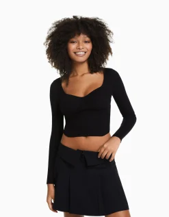 FEMME BERSHKA Best sellers*Pull corset maille côtelée