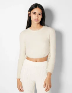 FEMME BERSHKA Maille*Pull froncé sur le côté