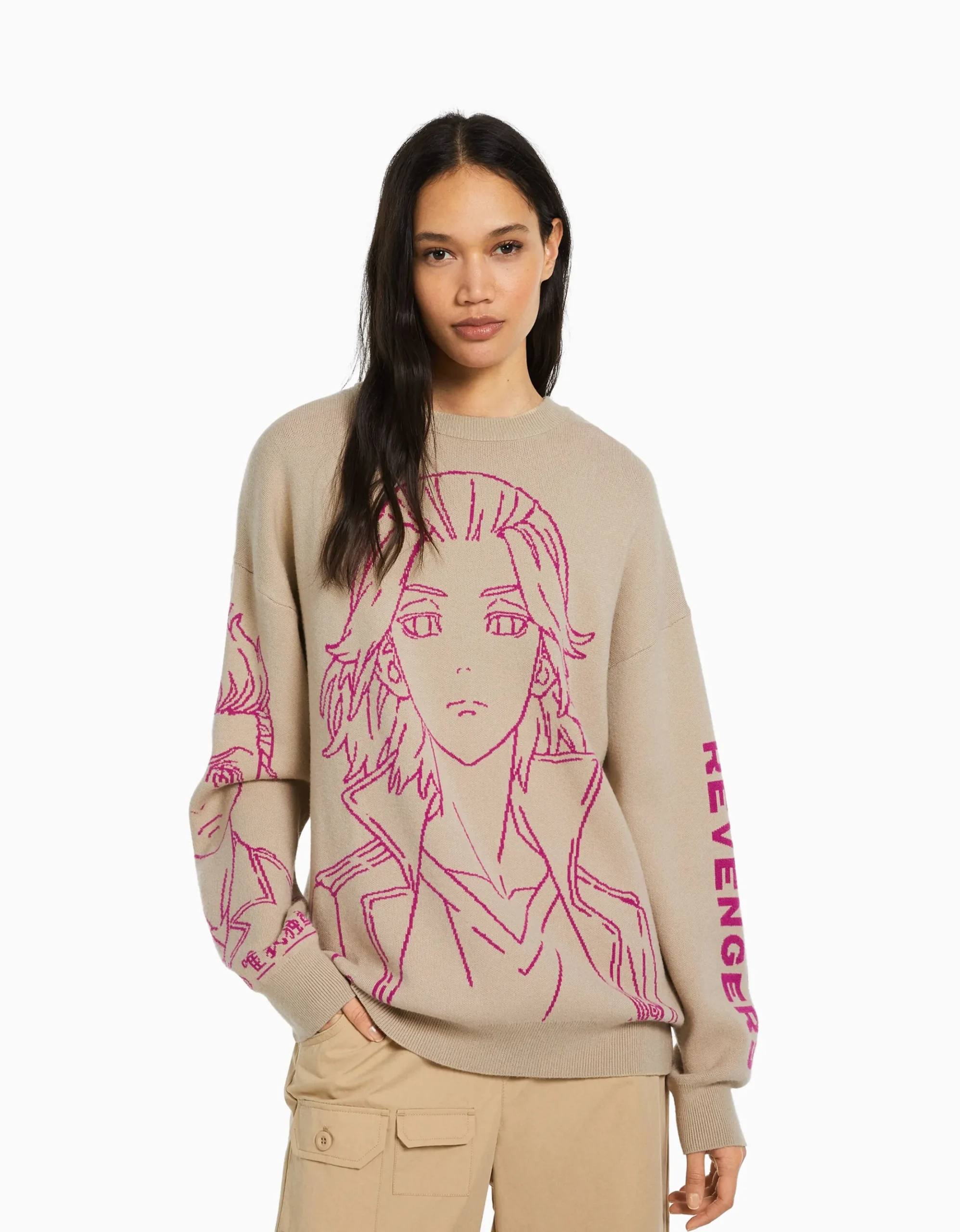 FEMME BERSHKA Vêtements*Pull imprimé TOKYO REVENGERS