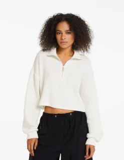 FEMME BERSHKA Pulls*Pull maille col roulé zippé