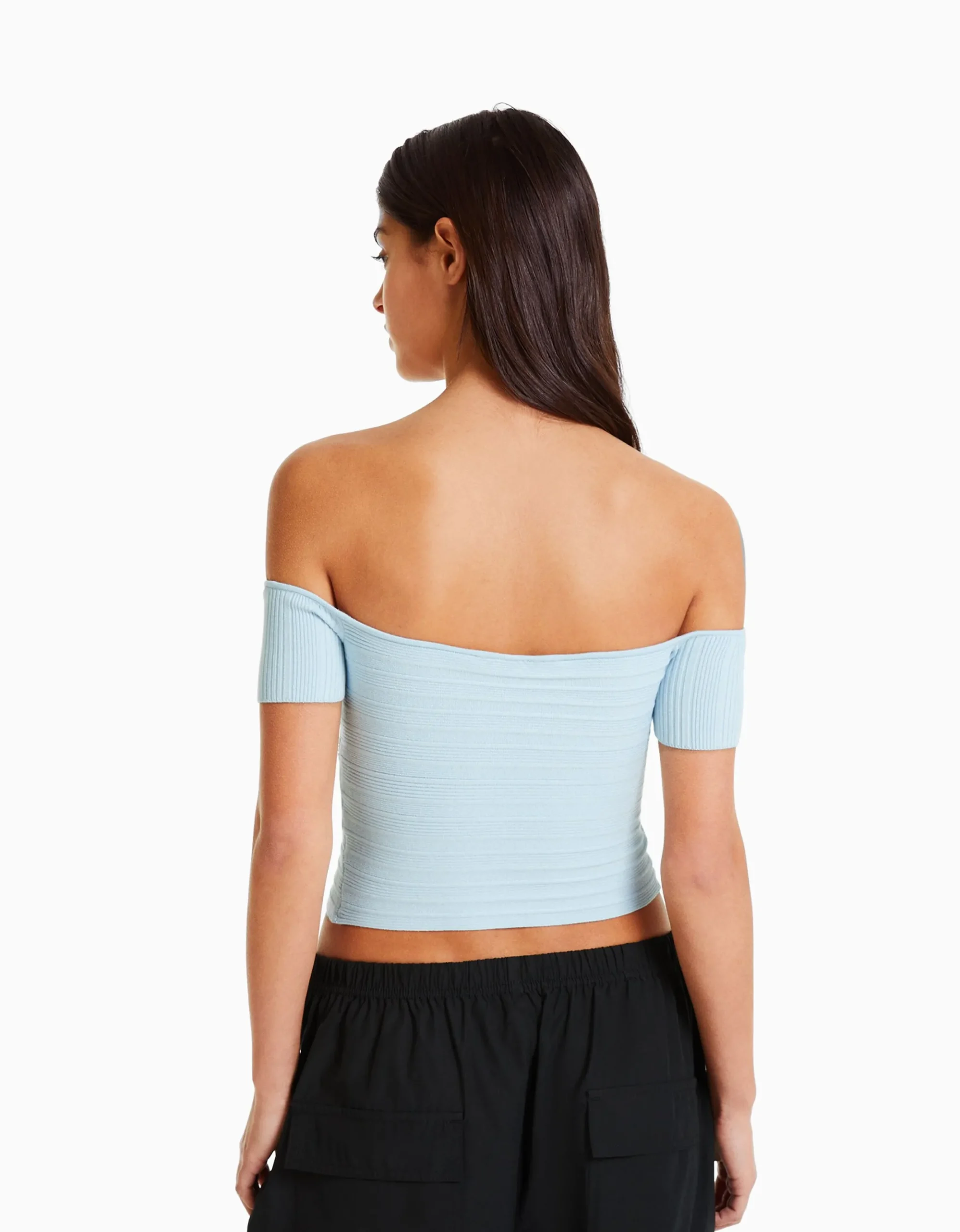 FEMME BERSHKA Tee-shirts*Pull manches courtes croisé
