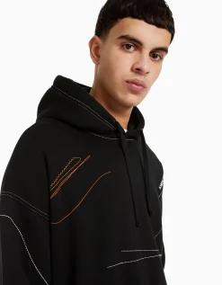 HOMME BERSHKA Sweats*Pull oversize fil contraste