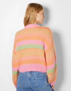 FEMME BERSHKA Maille*Pull rayé à col rond