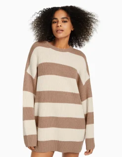 FEMME BERSHKA Maille*Pull rayé à col rond