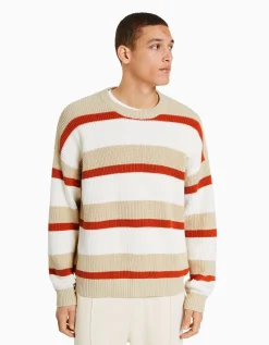 HOMME BERSHKA Vêtements*Pull rayures horizontales