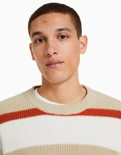 HOMME BERSHKA Vêtements*Pull rayures horizontales