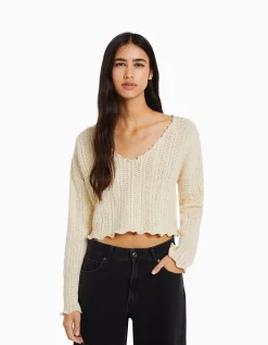 FEMME BERSHKA Maille*Pull rustique
