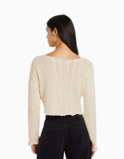 FEMME BERSHKA Maille*Pull rustique