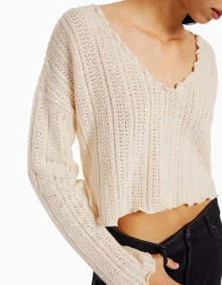 FEMME BERSHKA Maille*Pull rustique