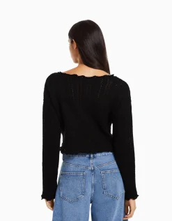 FEMME BERSHKA Maille*Pull rustique