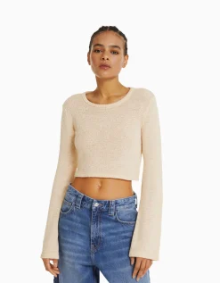 FEMME BERSHKA Vêtements*Pull rustique col rond