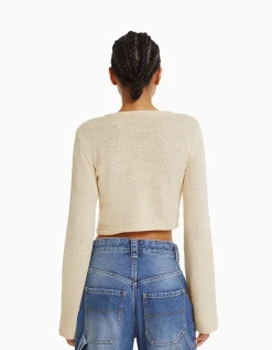 FEMME BERSHKA Vêtements*Pull rustique col rond