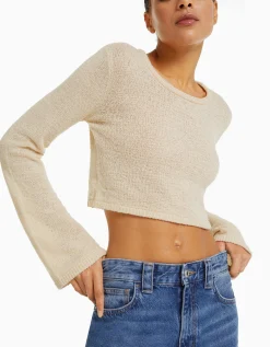 FEMME BERSHKA Vêtements*Pull rustique col rond