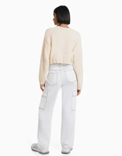 FEMME BERSHKA Maille*Pull texturé chenille