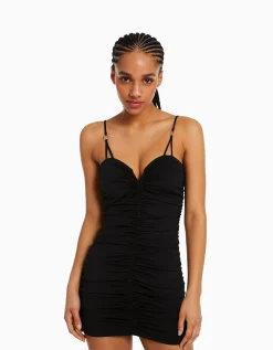 FEMME BERSHKA Vêtements*Robe froncée détail décolleté