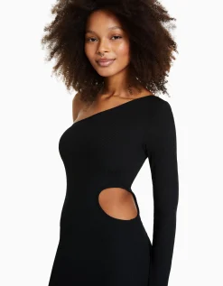 FEMME BERSHKA Vêtements*Robe longue asymétrique manches longues cut out