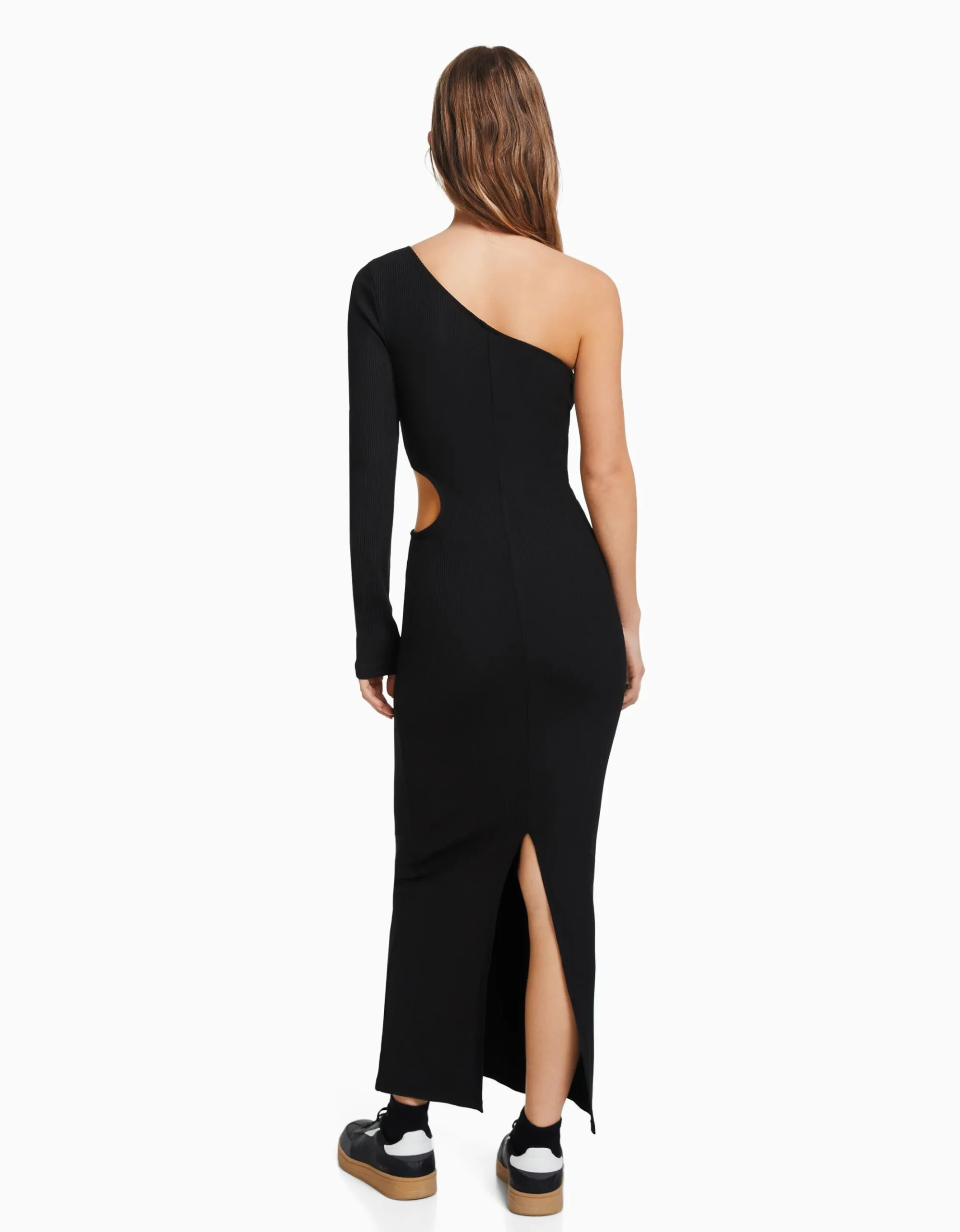 FEMME BERSHKA Vêtements*Robe longue asymétrique manches longues cut out