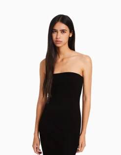 FEMME BERSHKA Vêtements*Robe longue bord-côte