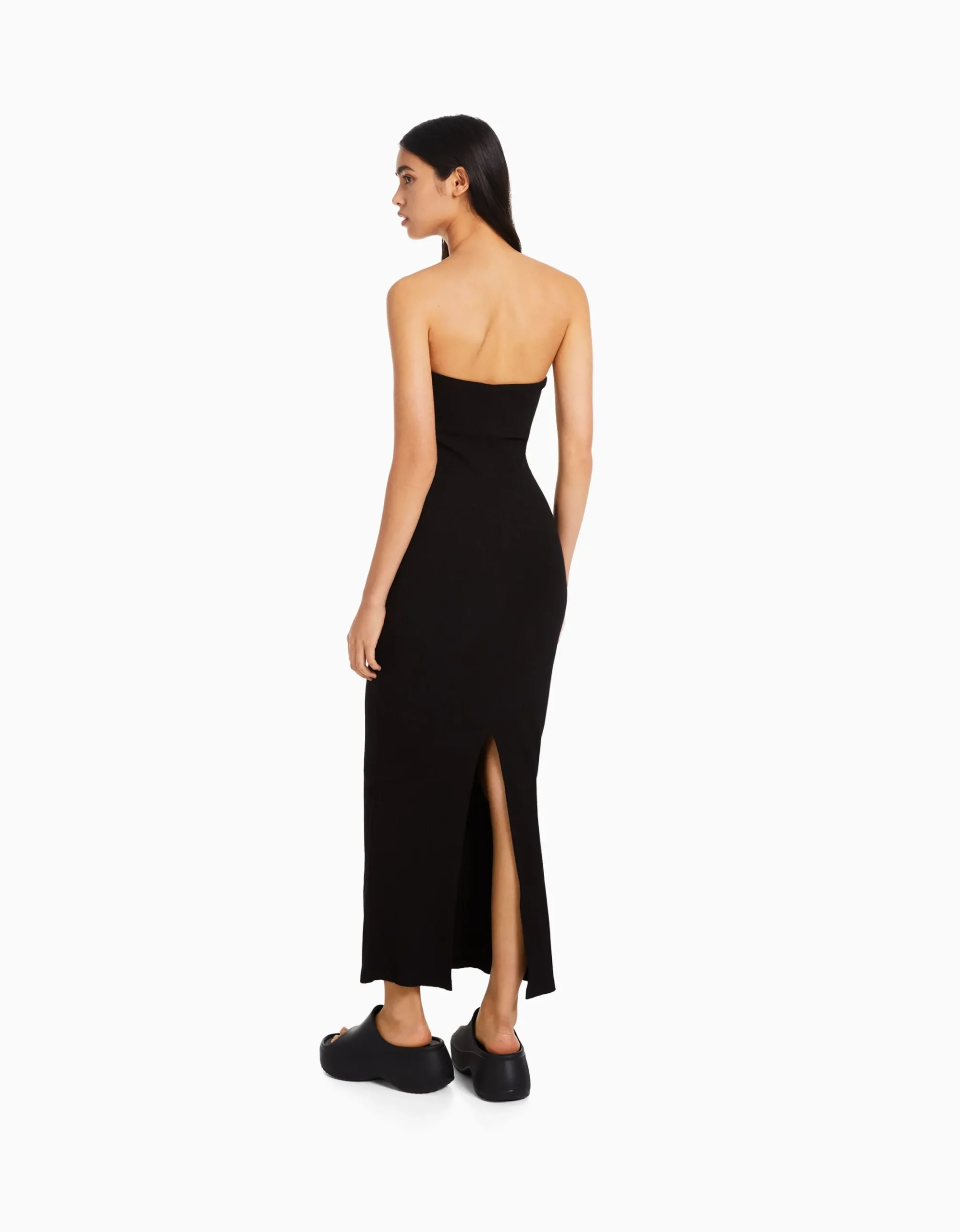 FEMME BERSHKA Vêtements*Robe longue bord-côte