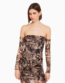 FEMME BERSHKA Robes*Robe longue tulle manchettes