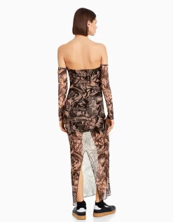 FEMME BERSHKA Robes*Robe longue tulle manchettes