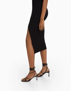 FEMME BERSHKA Robes*Robe midi sans manches maille