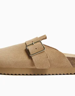 FEMME BERSHKA Similicuir*Sabots CUIR boucle