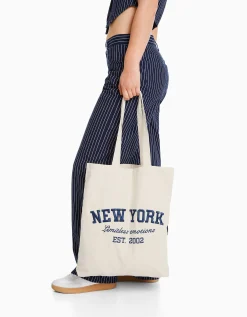 FEMME BERSHKA Best sellers*Sac cabas toile imprimé