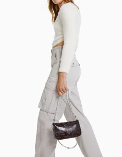 FEMME BERSHKA Tout voir*Sac chaîne imitation croco