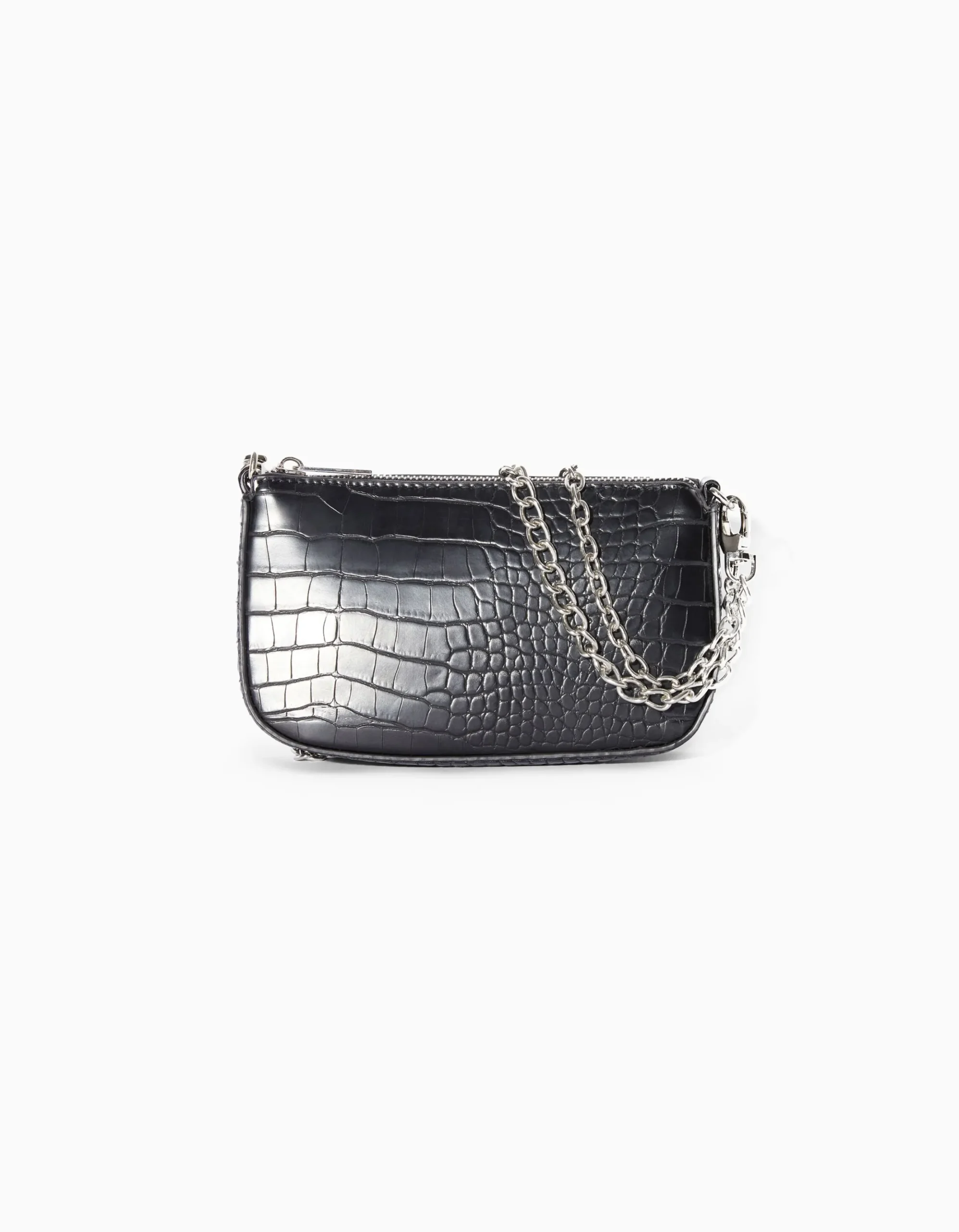 FEMME BERSHKA Similicuir*Sac chaîne imitation croco